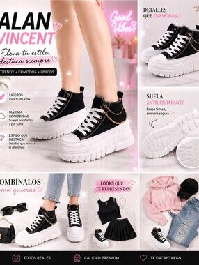**BLACK  PLATFORM HIGH/TOP SNEAKERS FOR WOMEN **- Casual Street Style ⚫💲💲💲